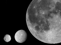 Vesta, Ceres and the Moon