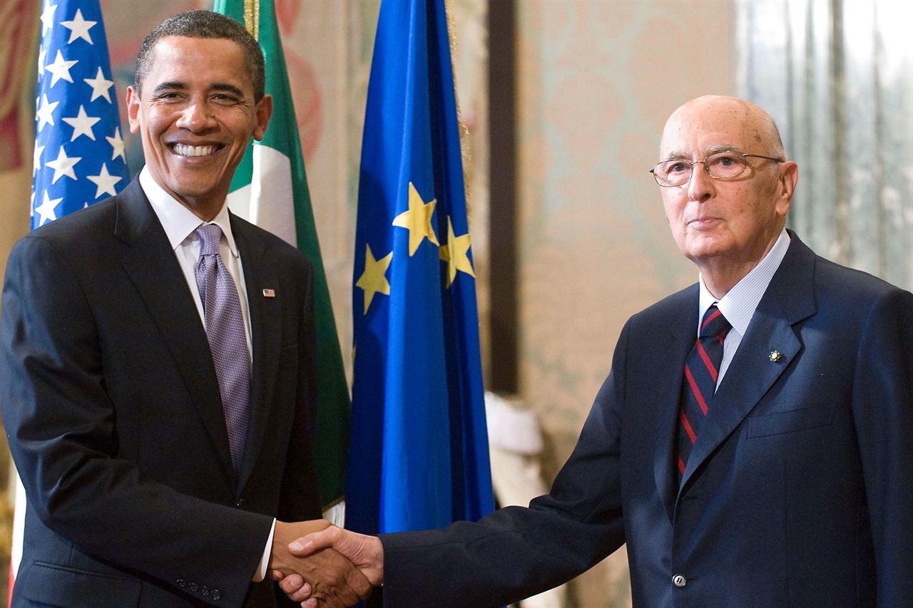ITALIE: L'ANCIEN NOUVEAU PRESIDENT (en direct de Rome) dans ITALIE Obama_Napolitano