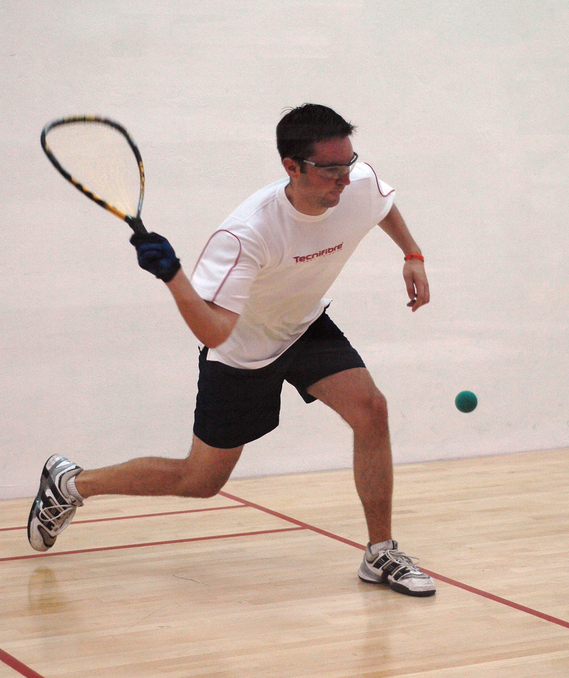 Man playing racquetball