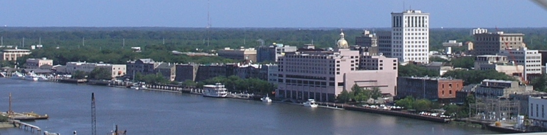 Downtown Savannah skyline from the Savannah River