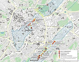 Übersichtskarte der Aachener und Burtscheider Thermalquellen
