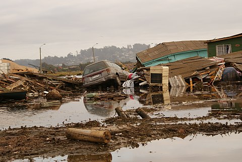 Aftermath after the February earthquake and tsunami in San Antonio.