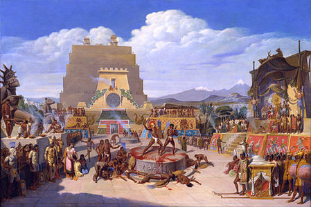 Reconstitution d'un sacrifice gladiatorial (vers 1838), huile sur toile, Musée Soumaya[18], Mexico