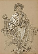 Retrato de Madame Deschamps, Alfons Mucha.