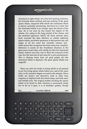 Third generation Amazon Kindle, showing text f...