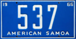Номерной знак Американского Самоа 1966 537.png