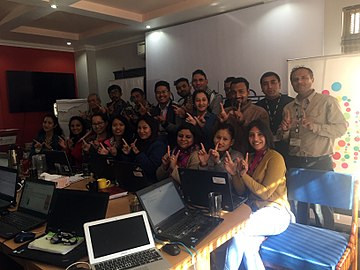 Group Photo of BBC 100 Women Editathon in Nepal