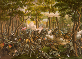 A depiction of the Battle of the Wilderness