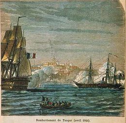 Description de l'image Bombardment of Tangiers 1844.jpg.