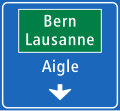 4.41 Lane routing on main road with route to Bern and Lausanne via motor-/expressway