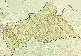 Peta memperlihatkan letak Taman Nasional Manovo-Gounda St. Floris