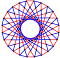 3{8}2, or , with 72 vertices in black, and 48 3-edges colored in 2 sets of 3-edges in red and blue[11]