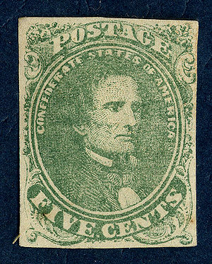 The first general issue stamp of the Confedera...