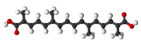 Ball and stick model of crocetin