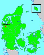 Location of Holstebro in Denmark