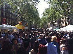 Gernació a la Rambla per Sant Jordi