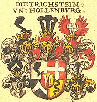Gemehrtes Wappen der Freiherren von Dietrichstein und Hollenburg, nach Siebmacher, 1605