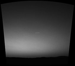 Possible meteor (center) photographed from Mars, March 7, 2004, by MER Spirit