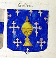 Escudo do reino de Galicia nun armorial xeral francés do século XVIII.