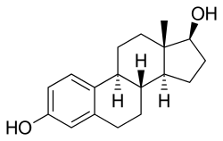 The chemical structure of estradiol.