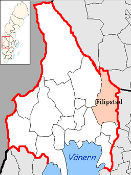 Filipstads kommuns läge i Värmlands län