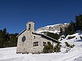 Kapel Perdamaian, di desa Malbun, Triesenberg, Liechtenstein berada di bawah kaki pegunungan