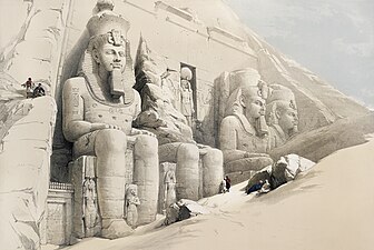 133. Figuras colosales delante del Gran Templo de Aboo-Simbel.