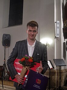 Ivan Vihor, following his victory at the Ferdo Livadic music competition in Samobor, Croatia