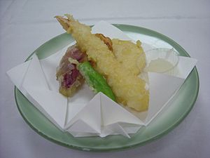 Shrimp tempura in Kaiseki cuisine