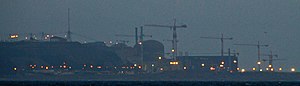 Kernkraftwerk Flamanville bei Nacht