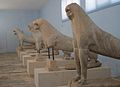 Lion statues. Naxian work, 620-600 BC. Finds from the Lion terrace on Delos.