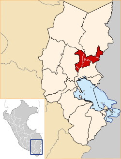 Lokasi San Antonio de Putina di Wilayah Puno