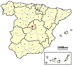 شهر مادرید بر نقشه اسپانیا