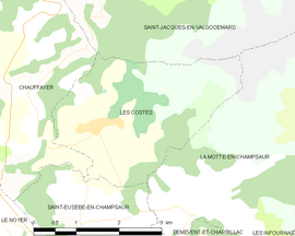 Mapa obce Les Costes