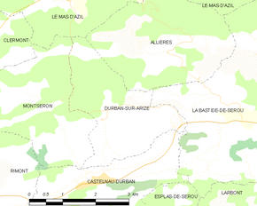 Poziția localității Durban-sur-Arize