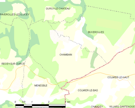 Mapa obce Chambain