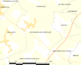 Mapa obce Bournainville-Faverolles