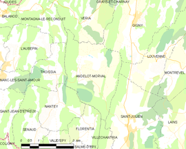 Mapa obce Andelot-Morval