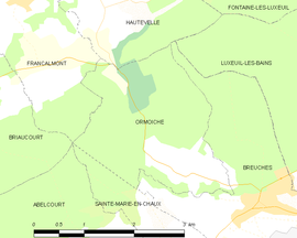 Mapa obce Ormoiche