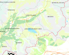 Mapa obce Lanslebourg-Mont-Cenis