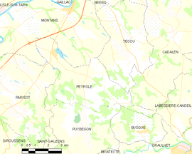 Mapa obce Peyrole