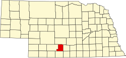 map of Nebraska highlighting Gosper County