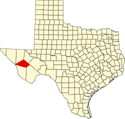 map of Texas highlighting Jeff Davis County