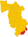 Localització del municipi a la prov. de Pisa