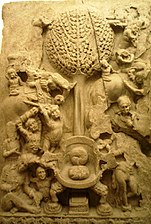 Mara's assault on the Buddha, 2nd century, Amaravati