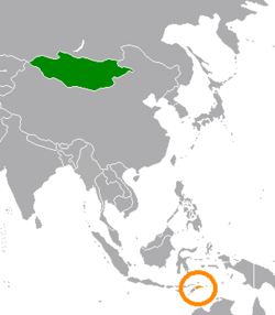 Lage von Mongolei und Osttimor