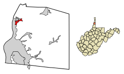 Расположение Clearview в округе Огайо, Западная Вирджиния.