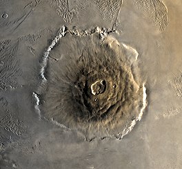 Die vulkaan Olympus Mons op die planeet Mars.