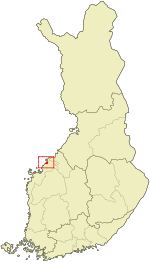 Location of Jakobstad in Finland