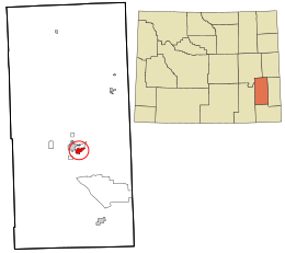 Location in Platte County and the state of Wyoming.